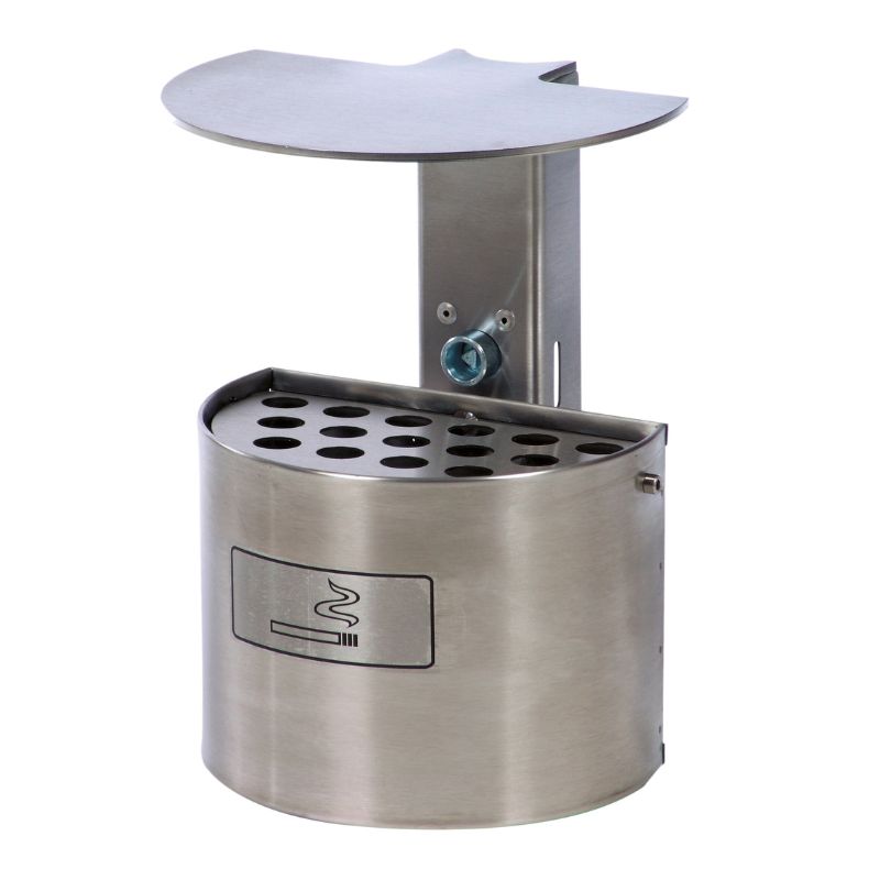 Stainless steel half round ashtray with Cover